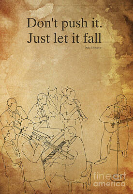Jazz Drawings Royalty Free Images - Duke Ellington quote Royalty-Free Image by Drawspots Illustrations