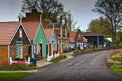 Randall Nyhof Royalty-Free and Rights-Managed Images - Dutch Shops on Windmill Island in Holland Michigan by Randall Nyhof