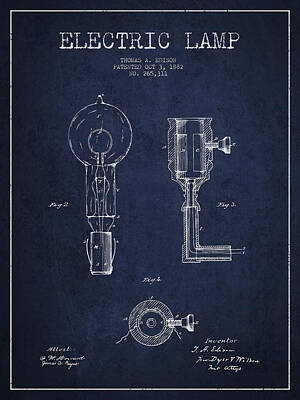 National Geographic - Edison Electric Lamp Patent from 1882 - Blue by Aged Pixel