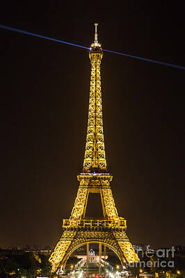 Cowboy - Eiffel Tower in Gold by Rhonda Krause