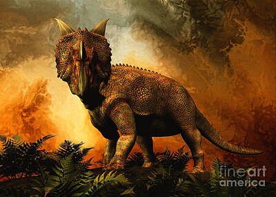 Animals Royalty Free Images - Einiosaurus Was A Ceratopsian Dinosaur Royalty-Free Image by Philip Brownlow