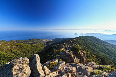 Glass Of Water Rights Managed Images - Elba island from Mt Calanche Royalty-Free Image by Antonio Scarpi