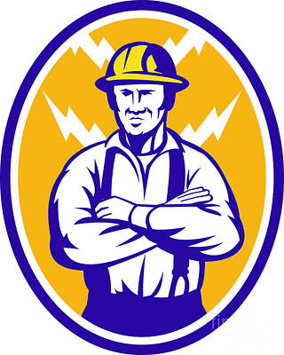 Lets Be Frank - Electrician Construction Worker Lightning Bolt by Aloysius Patrimonio