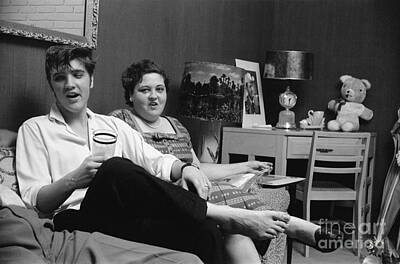 Musician Photos - Elvis Presley and his mother Gladys 1956 by The Harrington Collection