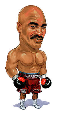 Comics Royalty Free Images - Evander Holyfield Royalty-Free Image by Art  