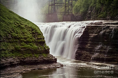 Beaches And Waves - Falls over Letchworth State Park by Ken Marsh