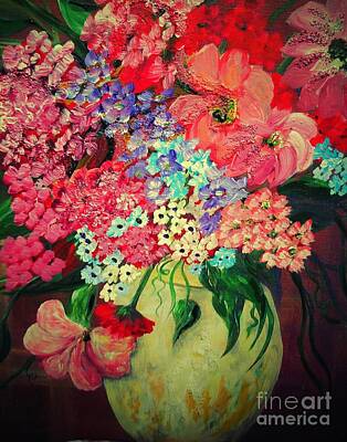 Impressionism Mixed Media - Fanciful Flowers by Eloise Schneider Mote
