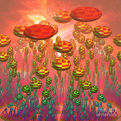 Science Fiction Digital Art - Fantasy alien garden by Gaspar Avila