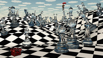 Abstract Landscape Digital Art Rights Managed Images - Fantasy Chess Royalty-Free Image by Bruce Rolff
