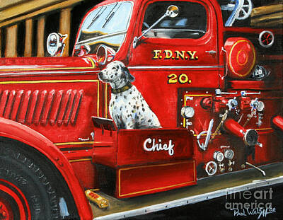 Transportation Paintings - Fdny Chief by Paul Walsh
