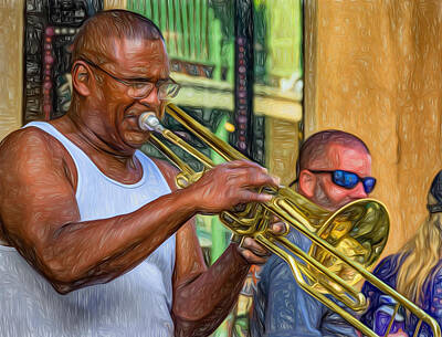 Jazz Royalty-Free and Rights-Managed Images - Feel It - New Orleans Jazz 2 by Steve Harrington