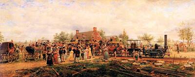 Transportation Digital Art - First Railroad Train On the Mohawk and Hudson by Edward Henry