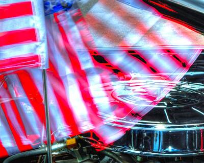 Jerry Sodorff Royalty Free Images - Flag and Air Filter 14760 Royalty-Free Image by Jerry Sodorff