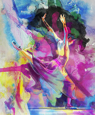 Jazz Painting Royalty Free Images - Flamenco Dancer Royalty-Free Image by Catf