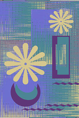 Still Life Digital Art - Floral Still Life In Purple by Ben and Raisa Gertsberg