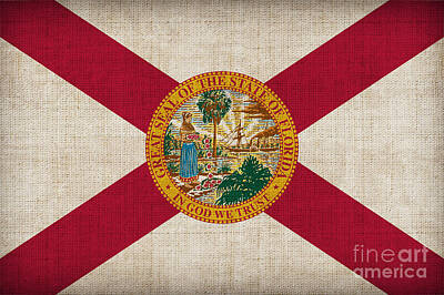 Landmarks Painting Royalty Free Images - Florida State Flag Royalty-Free Image by Pixel Chimp