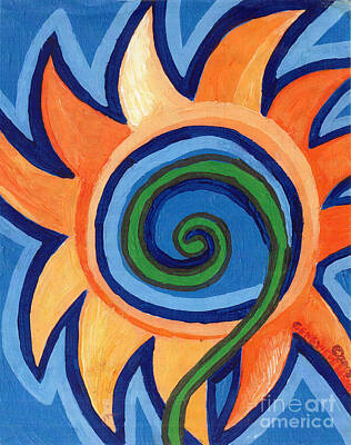 Sunflowers Paintings - Flower Spiral by Genevieve Esson