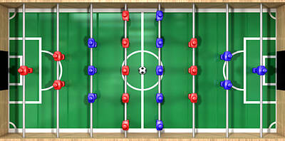 Football Digital Art - Foosball Table Top View by Allan Swart