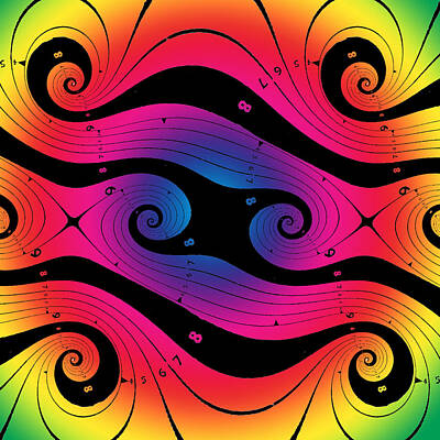 Steampunk Digital Art - Fractal Color Spiral I by Eric Edelman
