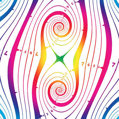 Steampunk Digital Art - Fractal Color Spiral III by Eric Edelman