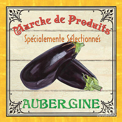 Food And Beverage Paintings - French Vegetable Sign 3 by Debbie DeWitt