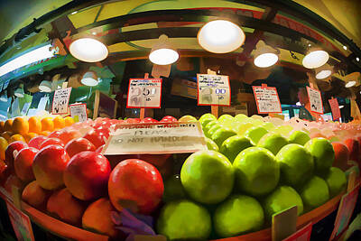 Abstract Stripe Patterns - Fresh Pike Place Apples by Scott Campbell