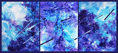Bear Photography - Frozen Castle Window Blue Abstract by Irina Sztukowski