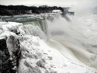 Roses Photos - Frozen Niagara and Bridal Veil Falls by Rose Santuci-Sofranko