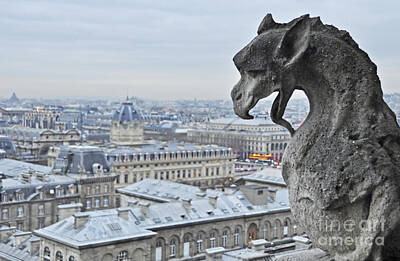 Outerspace Patenets Royalty Free Images - Gargoyle in Paris Royalty-Free Image by Judith Katz