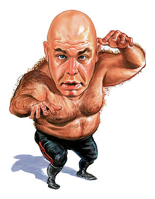 Celebrities Painting Royalty Free Images - George The Animal Steele Royalty-Free Image by Art  
