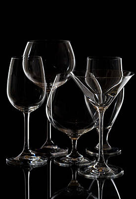 Beer Royalty-Free and Rights-Managed Images - Glassware on black by Alexey Stiop