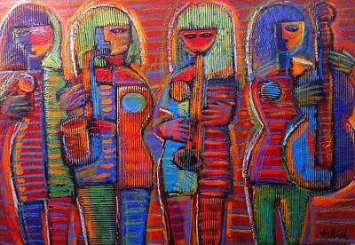 Jazz Mixed Media - Goddesss of Music Bring us Jazz by Gerry High