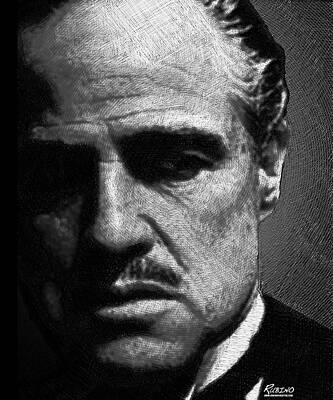 Celebrities Photo Royalty Free Images - Godfather Marlon Brando Royalty-Free Image by Tony Rubino