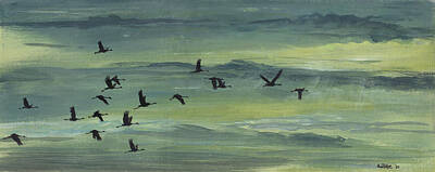 Birds Paintings - Going Home by Arie Van der Wijst
