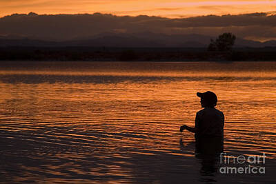 Steven Krull Photos - Golden Fishing by Steven Krull