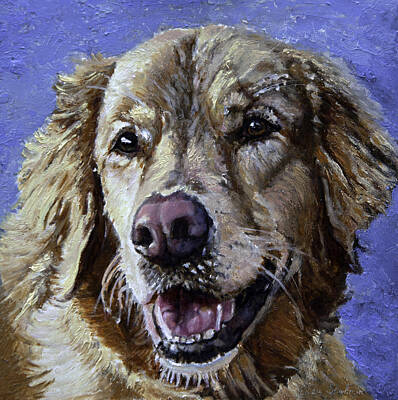 Portraits Paintings - Golden Retriever - Molly by Portraits By NC