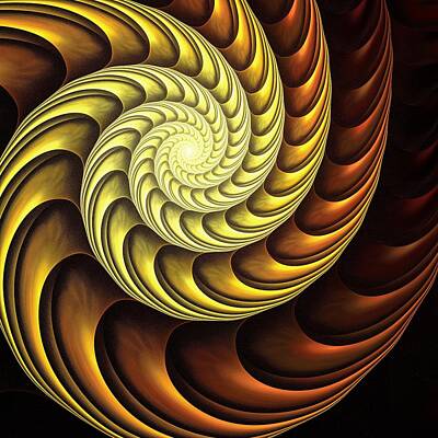 Steampunk Digital Art - Golden Spiral by Anastasiya Malakhova