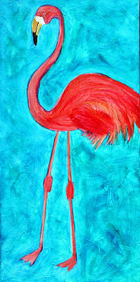 Comedian Drawings Royalty Free Images - Grand Flamingo Royalty-Free Image by Maura Satchell