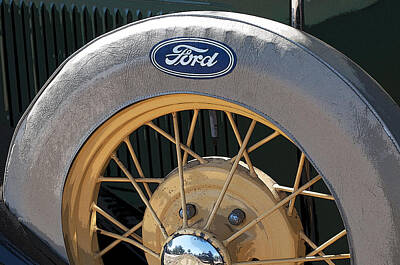 Fantasy Ryan Barger - Green Antique Ford Automobile Spare Tire USA by Sally Rockefeller