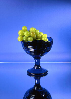 Periodic Table Of Elements - Green grapes in glass bowl by Sasas Photography