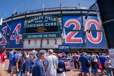 Baseball Photos - Green Marquee at Wrigley Field by Tom Gort