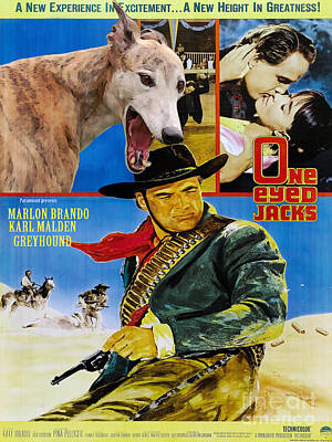 State Pop Art - Greyhound Art - One Eyed Jacks Movie Poster by Sandra Sij