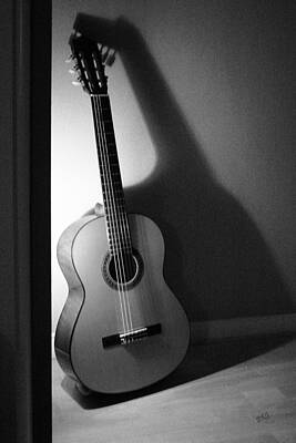 Musicians Photos - Guitar Still Life In Black And White by Ben and Raisa Gertsberg