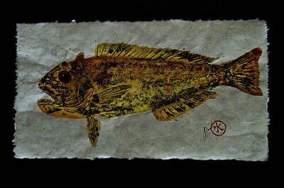 Target Threshold Coastal - Gyotaku - Golden Tilefish - Clown of the Seas - Blanquillo by Jeffrey Canha
