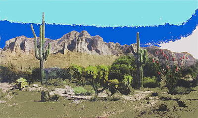 Pasta Al Dente - Hand colored photo Superstition Mountain Arizona post card no date-2013 by David Lee Guss