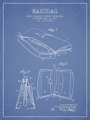 Royalty-Free and Rights-Managed Images - Handbag patent from 1937 - Light Blue by Aged Pixel