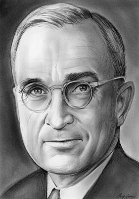 Portraits Drawings - Harry S. Truman by Greg Joens