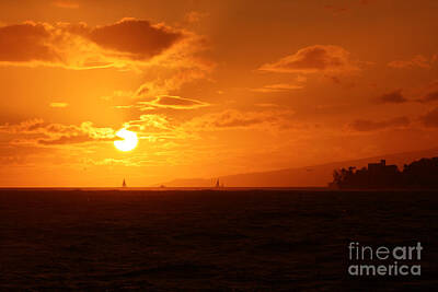 Movies Star Paintings Rights Managed Images - Hawaiian Sunset Royalty-Free Image by Mary Mikawoz