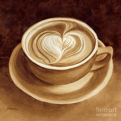 Royalty-Free and Rights-Managed Images - Heart Latte II - Coffee Art by Hailey E Herrera