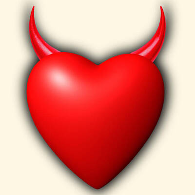 Planes And Aircraft Posters - Heart Series Love Red Devil Horns by Tony Rubino
